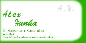 alex hunka business card